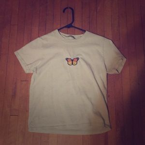 pale green butterfly t-shirt
